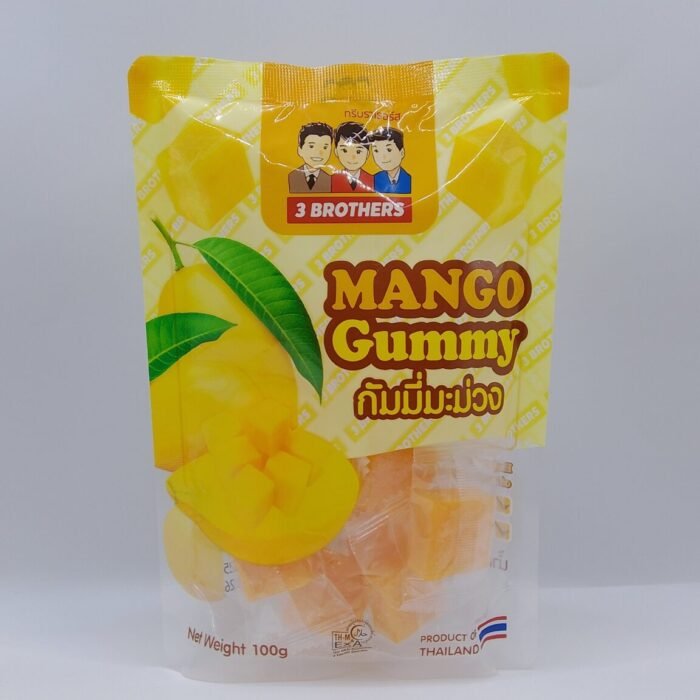 3 brothers mango-flavored jelly or gummy candy.