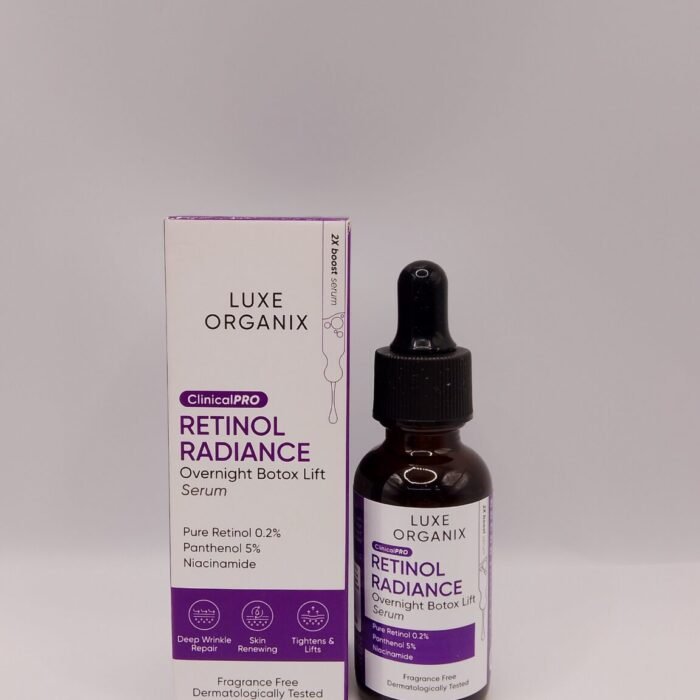 Luxe Organix ClinicalPRO Retinol Radiance Overnight Botox Lift Serum.