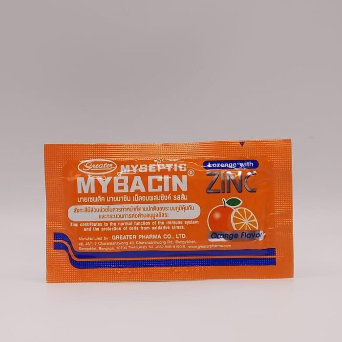 Myseptic Mybacin Lozenge with Zinc Orange Flavor