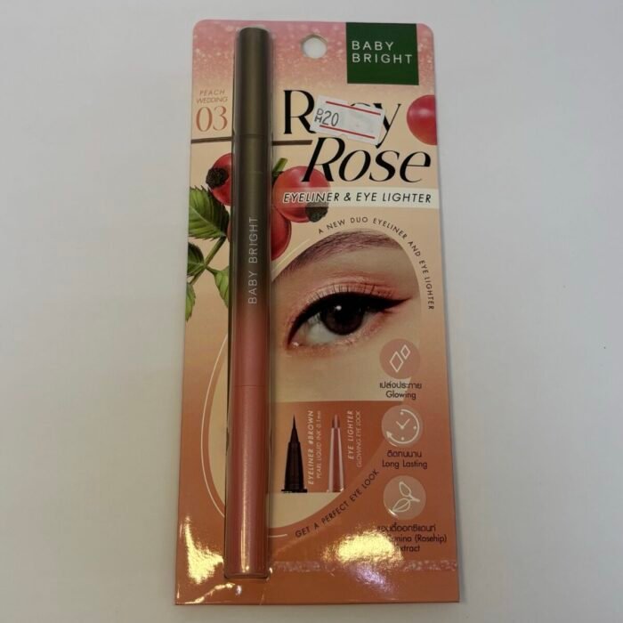 Rosy Rose Eyeliner & EyeLighter Peach Wedding- Baby Bright
