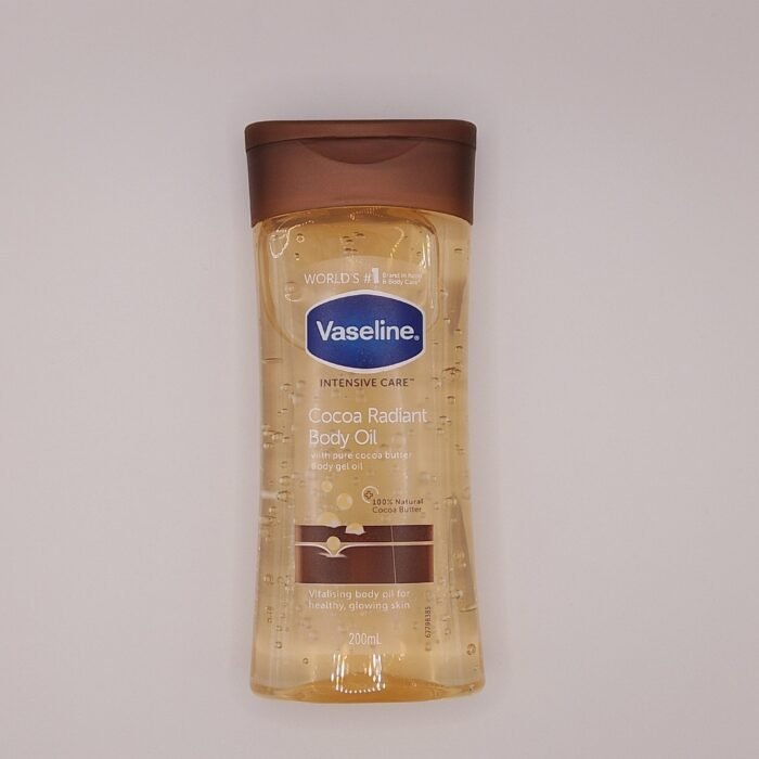 Vaseline Radiant Body Oil w pure cocoa butter body gel
